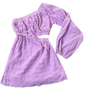 Sabo Skirt Lilac One Shoulder Cutout Mini Dress Cotton Purple Size S USA 4